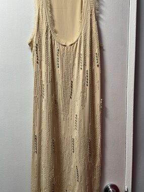 Madison Marcus Cream Beaded Maxi Dress